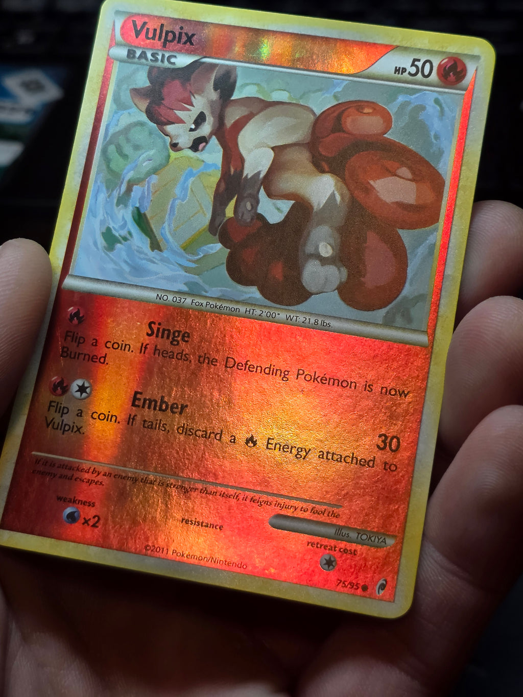 Vulpix - Artist TOKIYA Reverse Holo Common 2011 Call of Legends