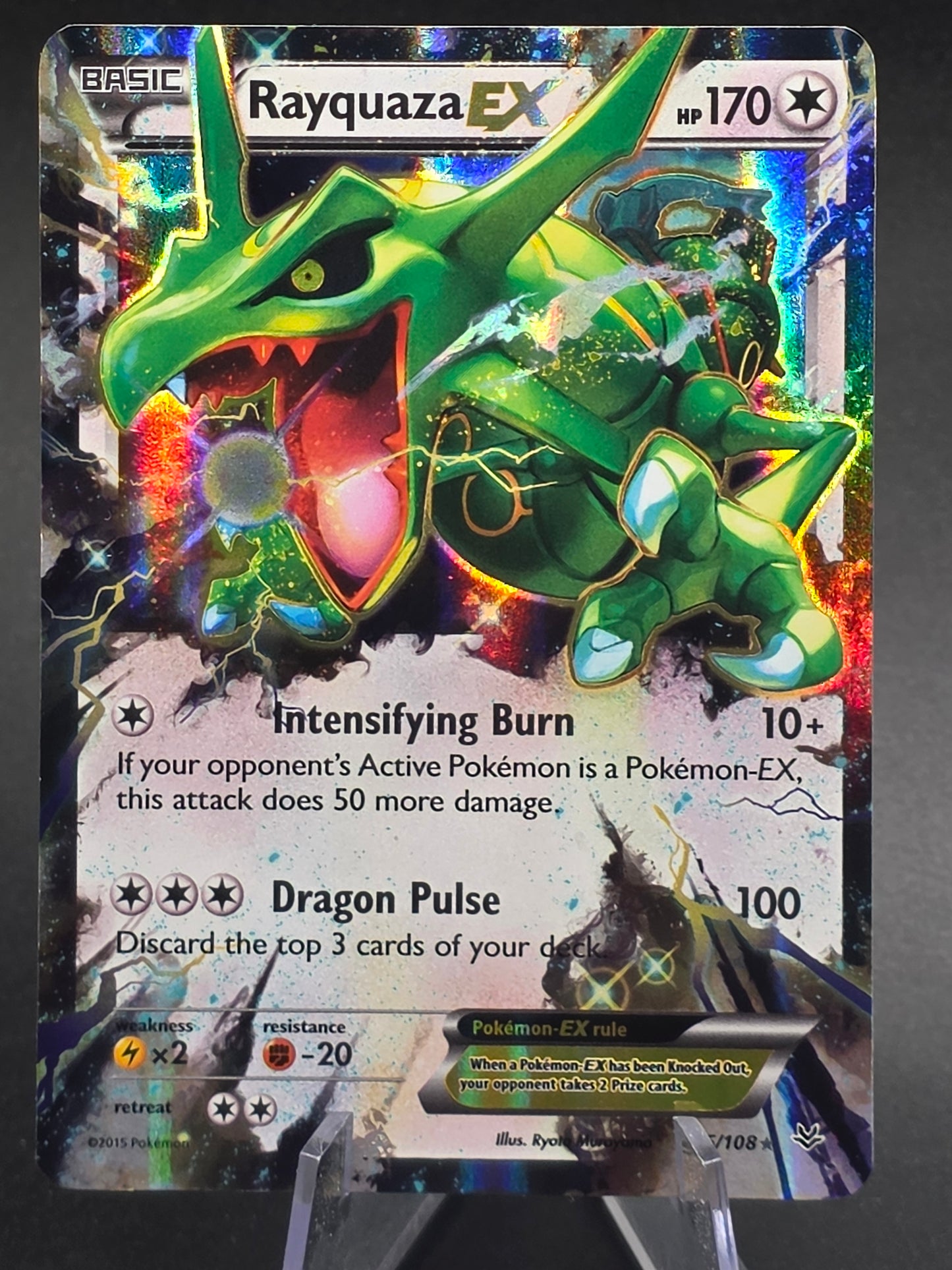 Rayquaza EX Ultra Rare Holo #75 Pokemon Roaring Skies MP