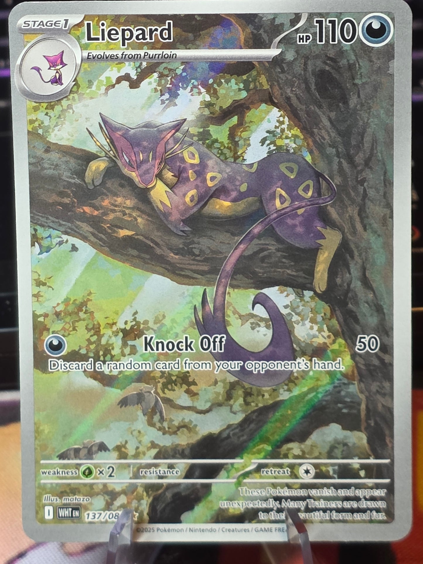 Liepard 137/086 Holo Illustration Rare 2025 White Flare Pokemon Near Mint