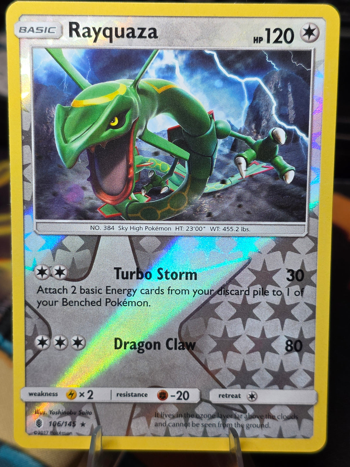 Rayquaza 106/145 SM - Guardians Rising Pokemon NM Reverse Holo