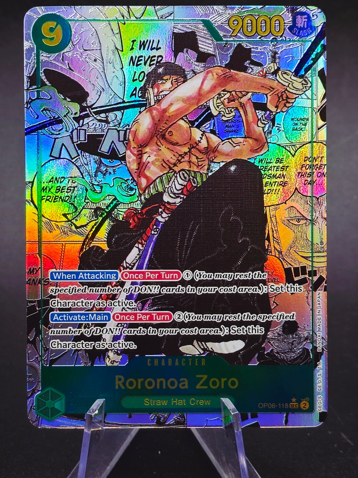 2024 One Piece OP06 EN Manga Alternate Art #118 Roronoa Zoro