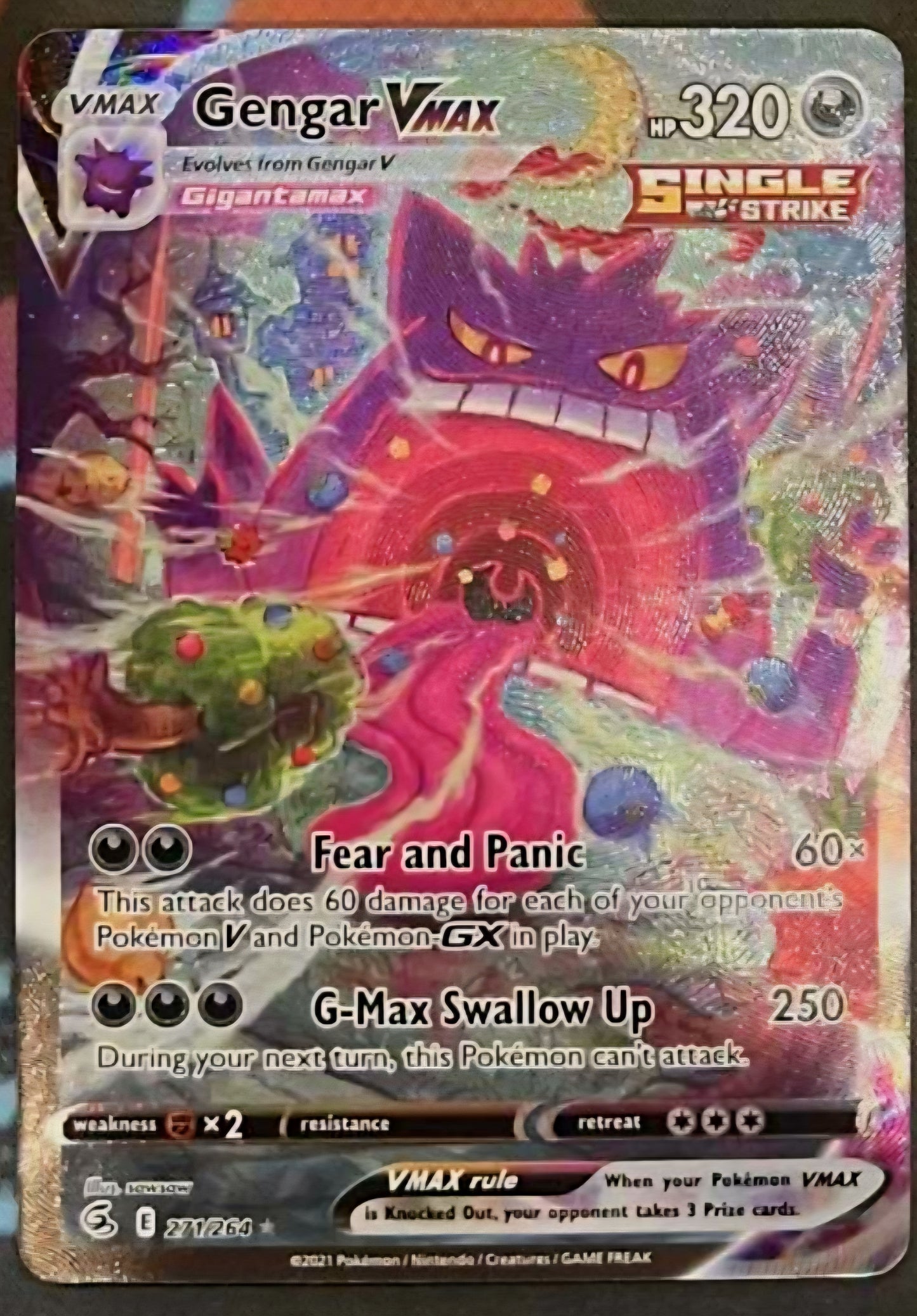 Pokemon Fusion Strike Gengar VMAX 271/264 Alt Art Secret Rare Alternate Art 271/264 NM/M