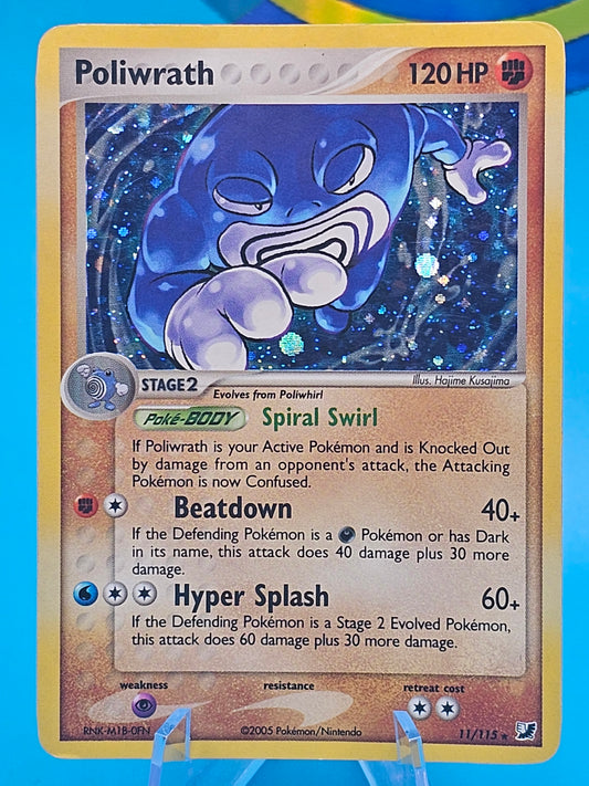 Poliwrath 11/115 EX Unseen Forces Holo Rare 2005 Vintage Pokemon TCG Card LP 11/115