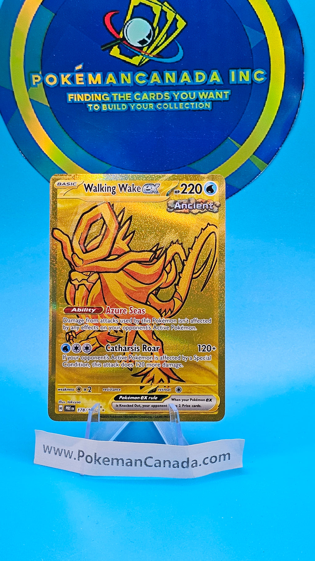 Pokemon Prismatic Evolutions Gold Hyper Rare Full Art 178/131 Walking Wake EX