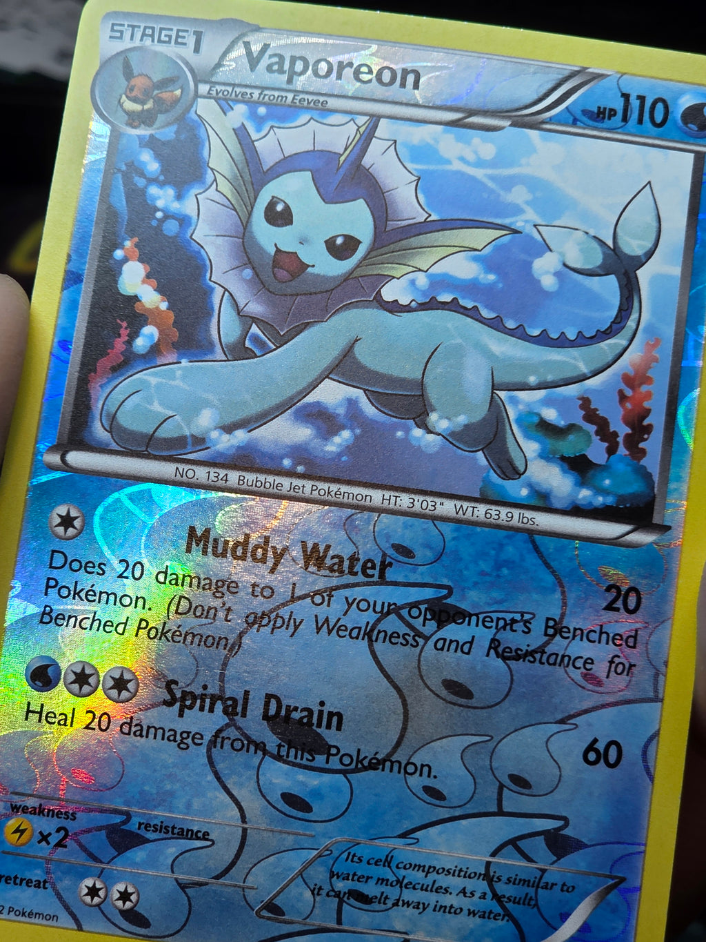 Vaporeon 25/108 Pokemon Dark Explorers Reverse Holo