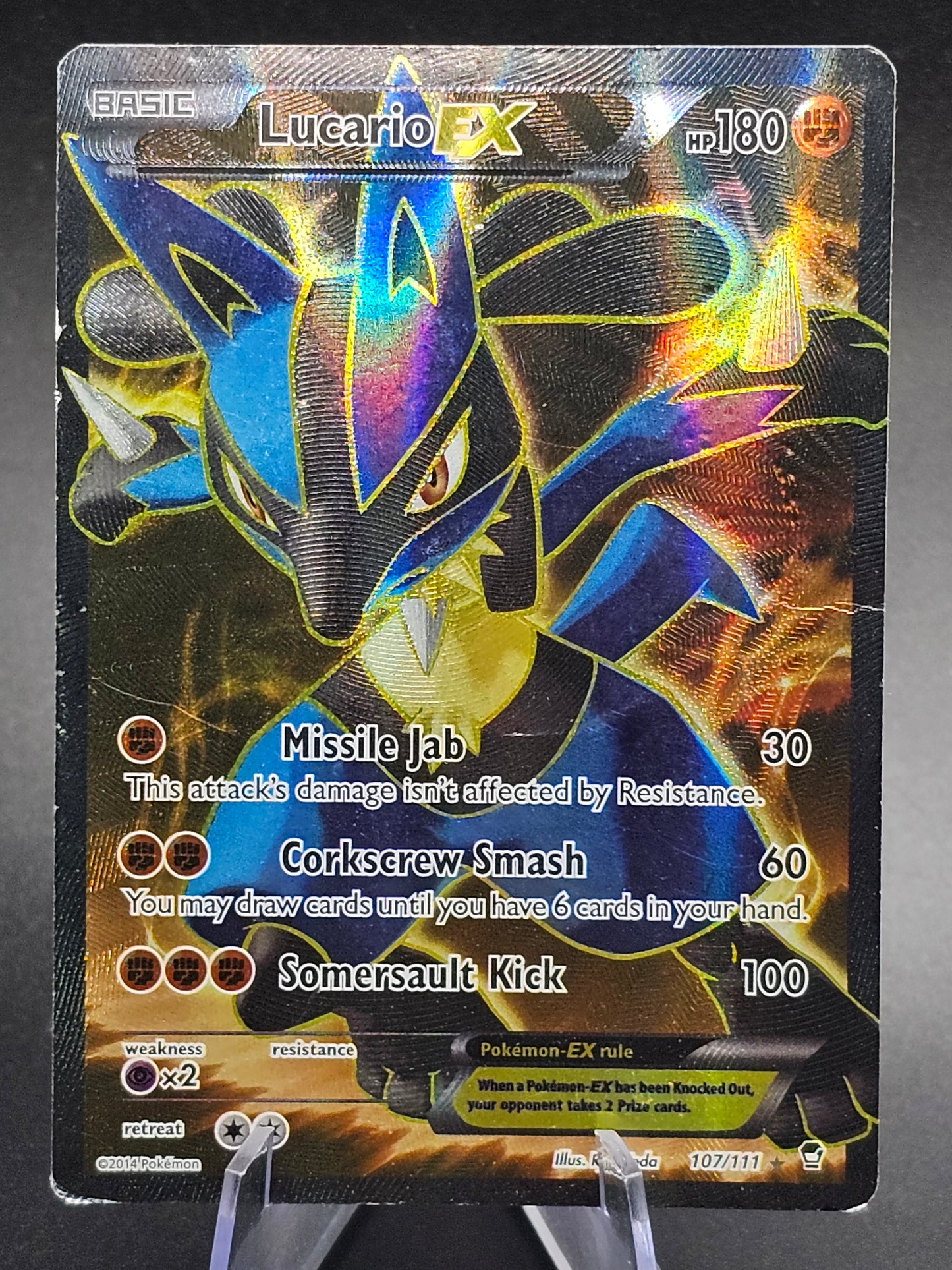 Lucario EX 107/111 Ultra Rare Full Art Furious Fists Pokémon Card MP