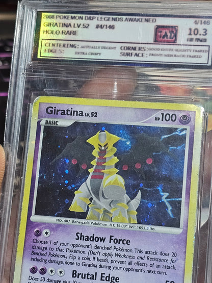 GIRATINA LV.52-LEGENDS AWAKENED-HOLO RARE TAD GRADED 10.3