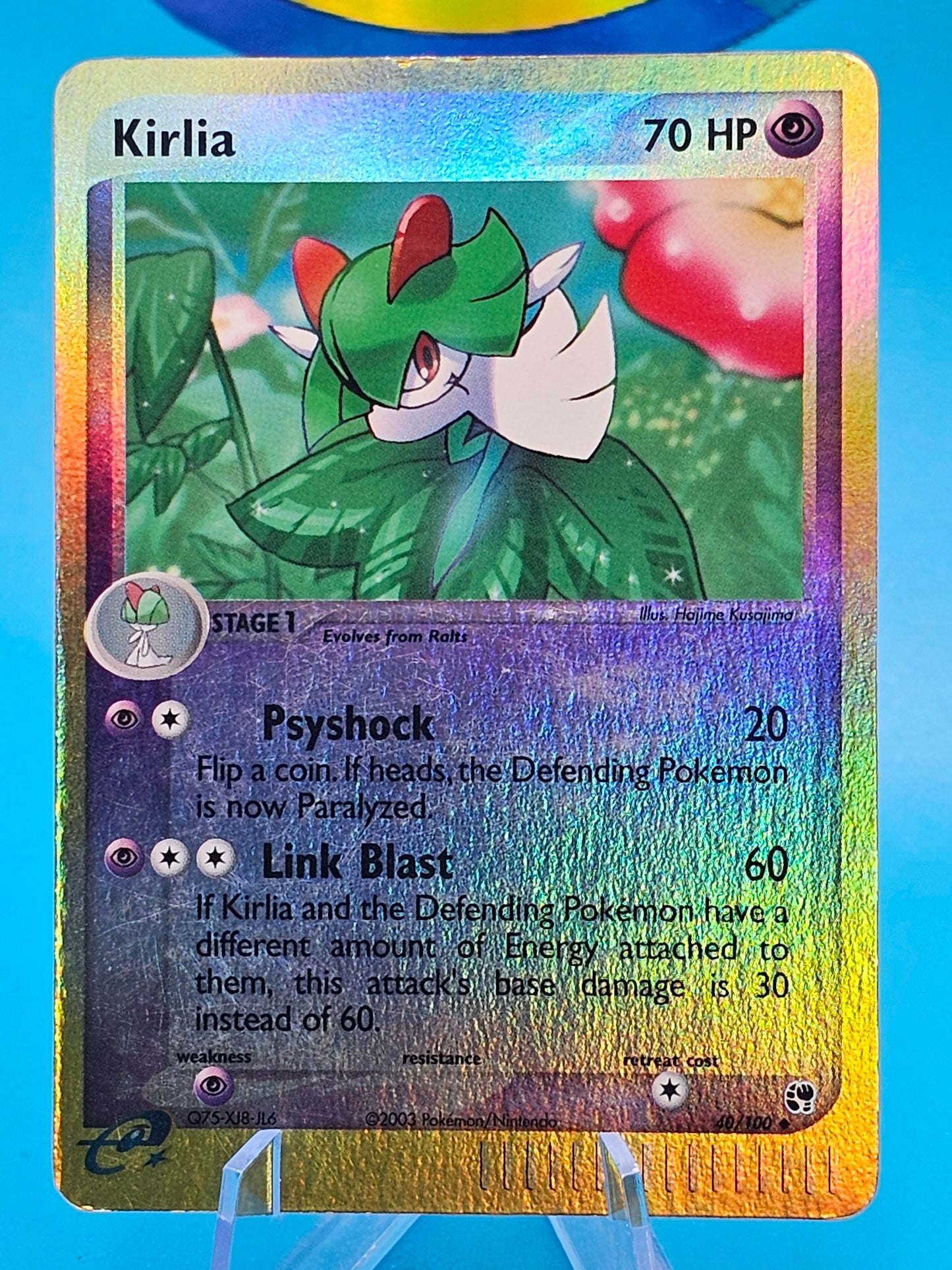 Kirlia 40/100 Reverse Holo Foil Sandstorm Vintage LP 2003