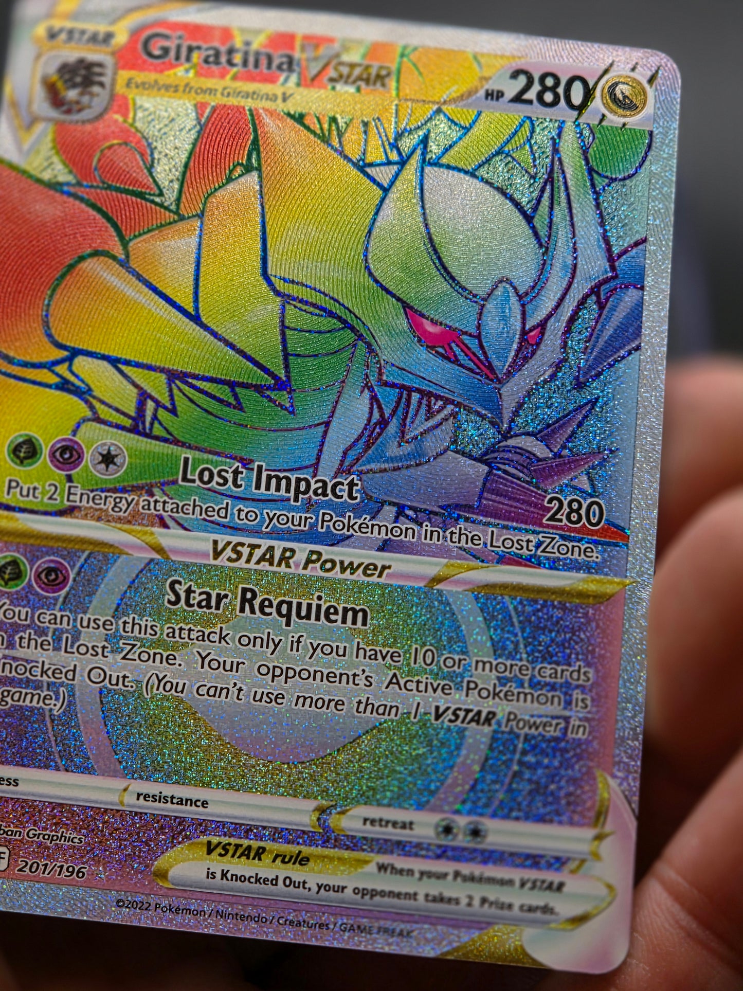 Giratina VSTAR (Secret) 201/196 Swsh11: Lost Origin Holo MINT