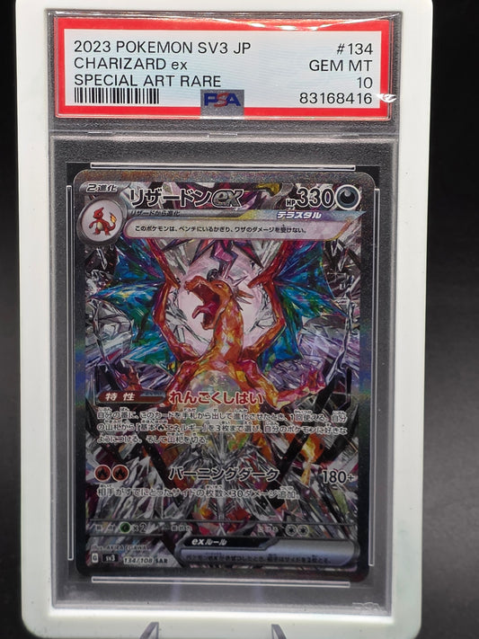 PSA 10 Charizard ex SAR 134/108 SV3 Ruler of the Black Flame Japanese Pokemon