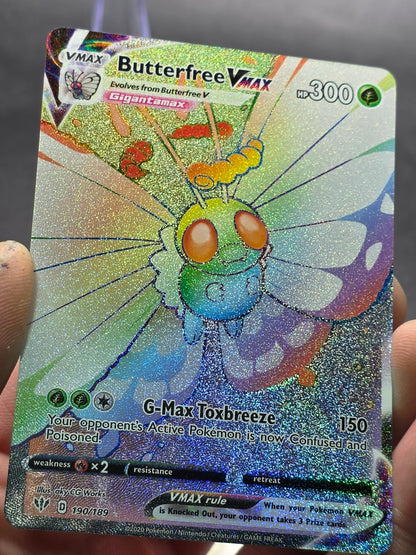 Butterfree VMAX 190/189 Full Art Rainbow Secret Rare Pokemon Darkness Ablaze