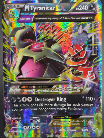 Mega M Tyranitar EX Ancient Origins Holo Ultra Rare Card 43/98 LP