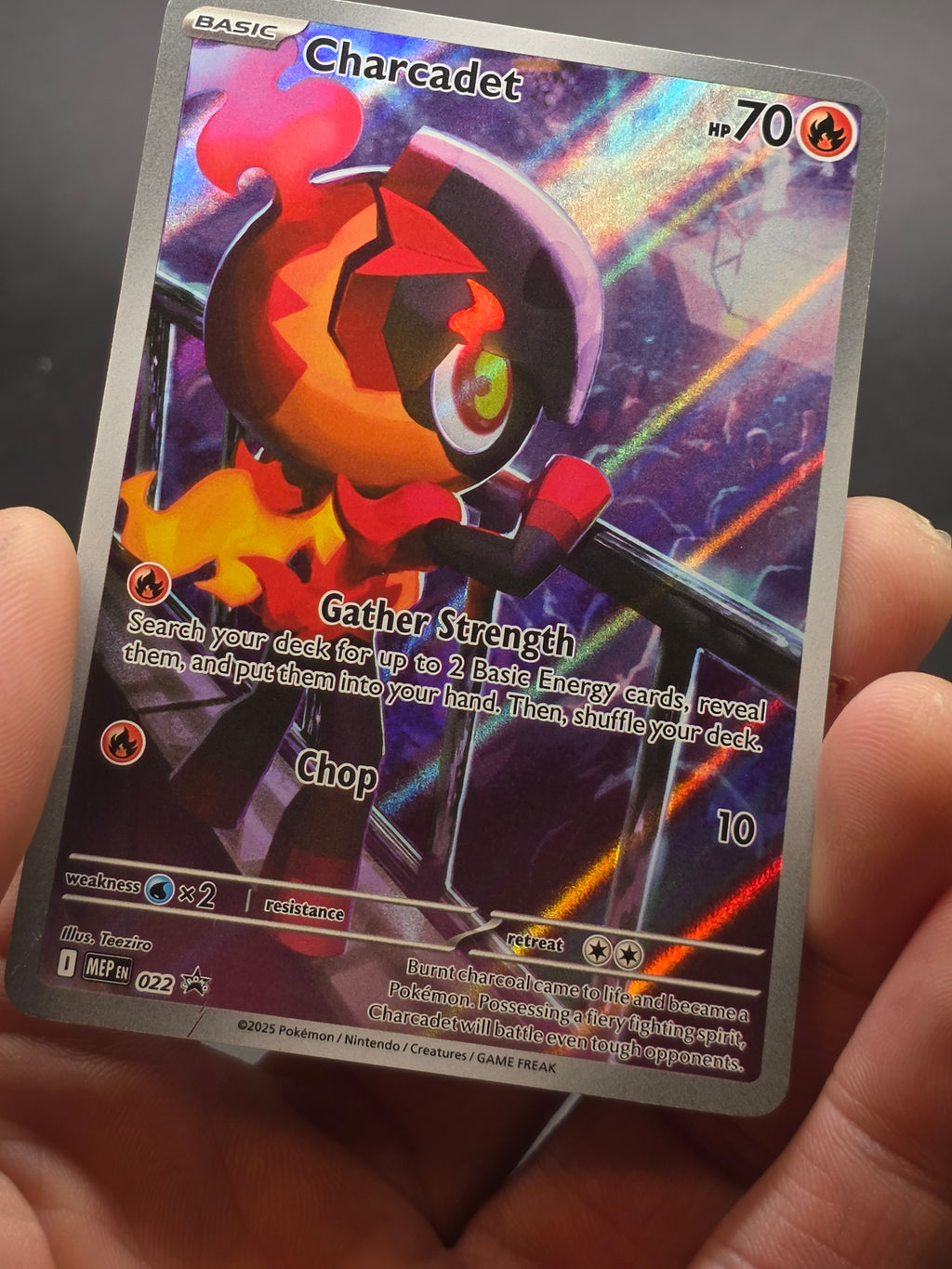 Charcadet 022 Promo Holo ME02: Phantasmal Flames Pokémon Card