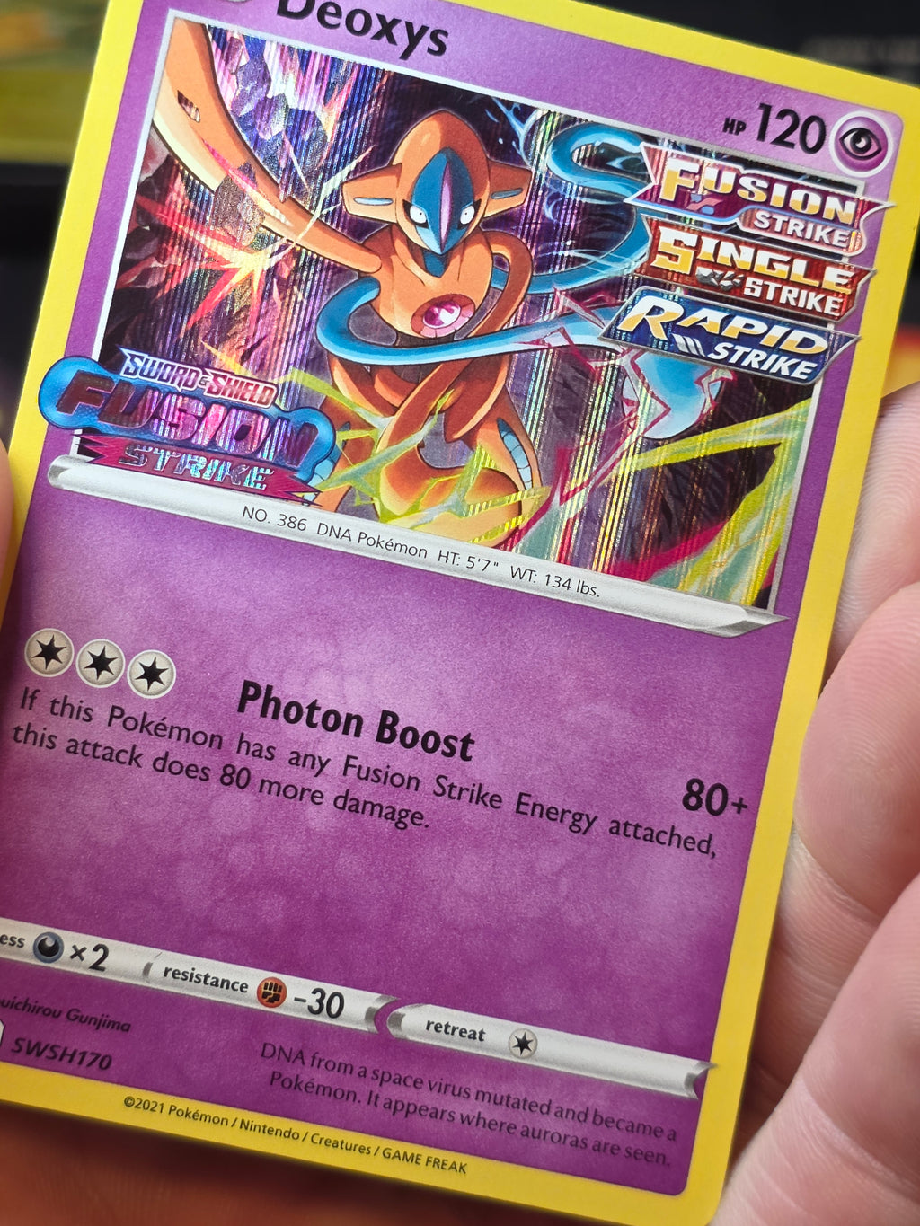 Deoxys (Prerelease) SWSH170 Fusion Strike Black Star Promo
