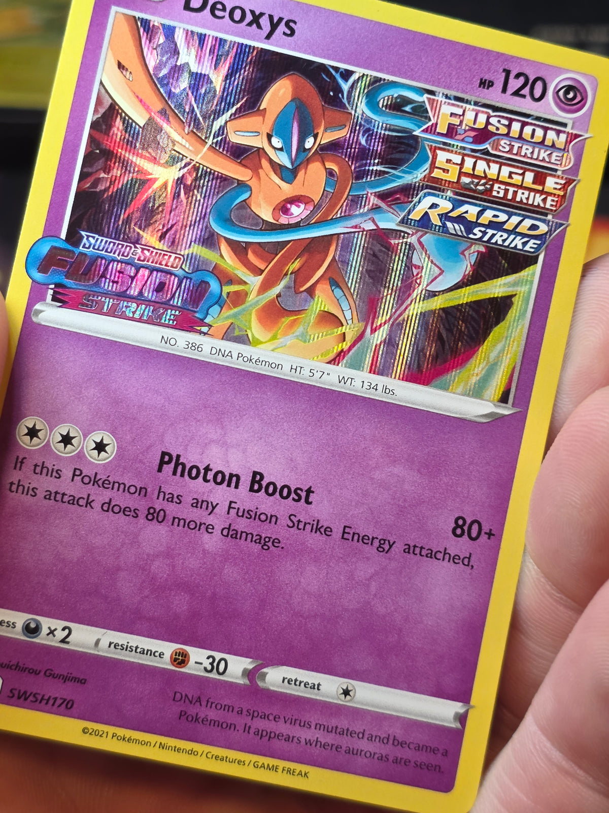 Deoxys (Prerelease) SWSH170 Fusion Strike Black Star Promo