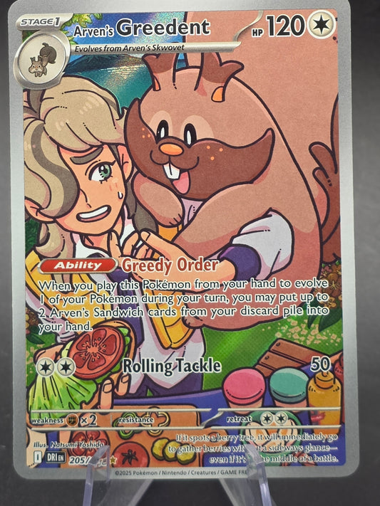 Arven's Greedent 205/182 Destined Rivals Holo Alt Art Pokémon Card