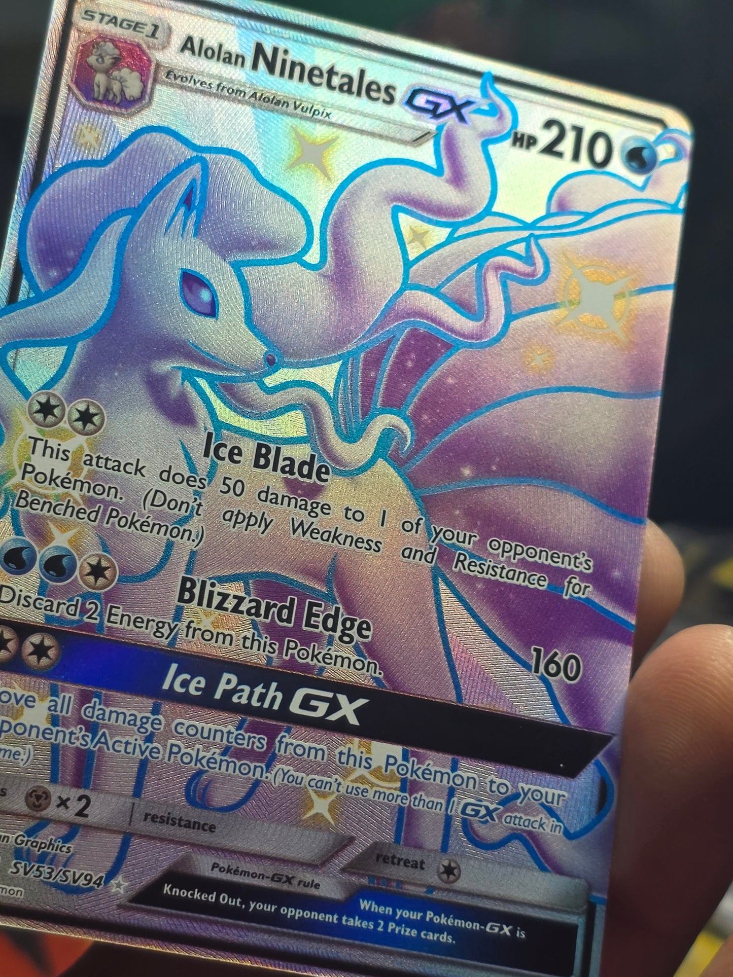 ALOLAN NINETALES GX SV53/SV94 SHINY GX Hidden Fates Pokemon PSA 10 CONTENDER