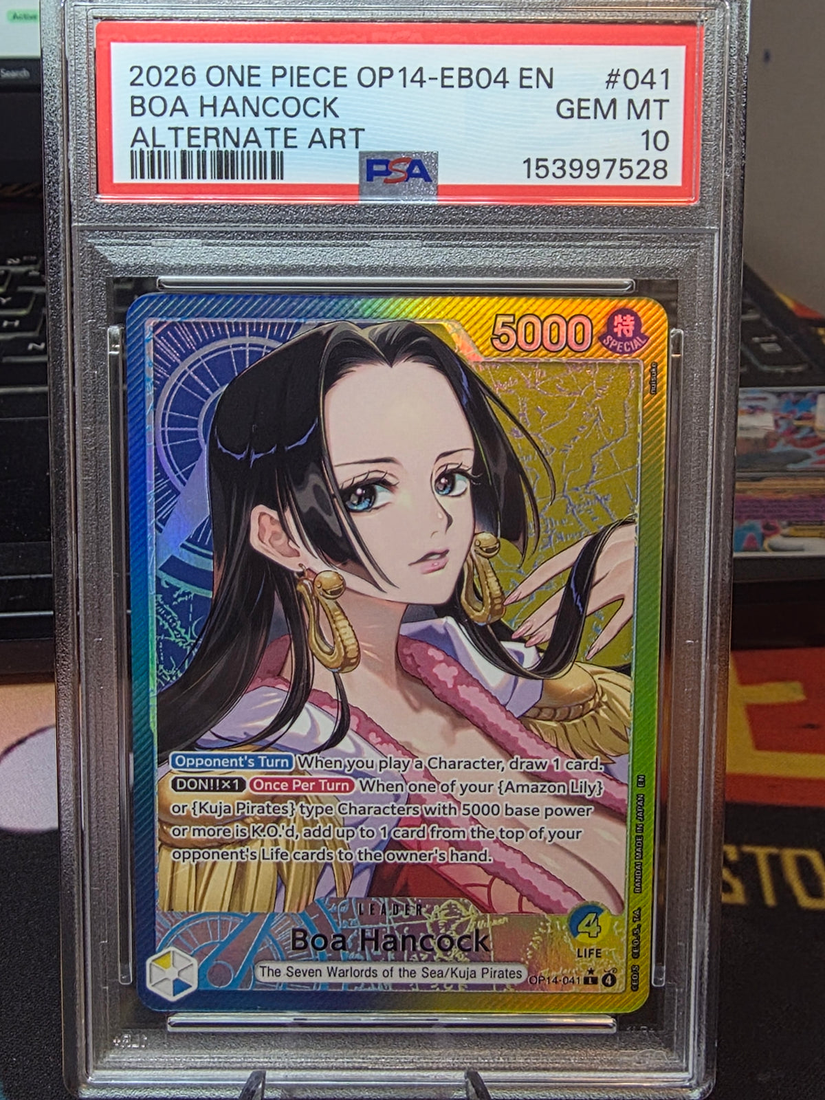 BOA HANCOCK ALT ART ONE PIECE OP14 EB04 THE AZURE SEA'S SEVEN 2026 #041 PSA 10
