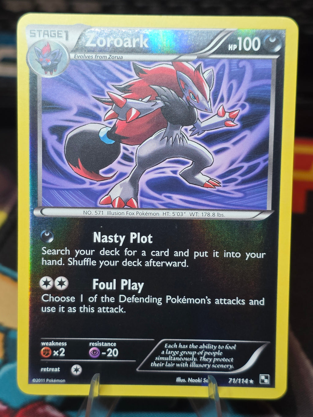 Zoroark 71/114 Black & White Reverse Holo