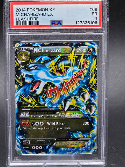 M Charizard EX Holo Ultra Rare Card 69/106 2014 Pokemon XY Flashfire - PSA 1