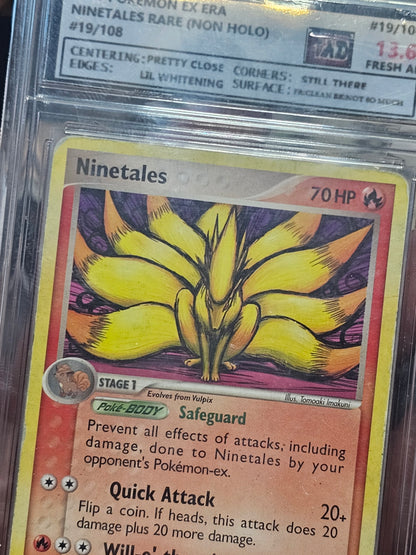 NINETALES-RARE-POWER KEEPERS-EX-NON HOLO-#19/108 TAD GRADED 13.6