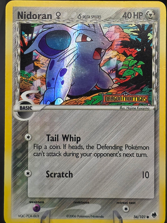 Pokemon Card - Nidoran F Dragon Frontiers 56/101 Reverse Holo Stamped NM