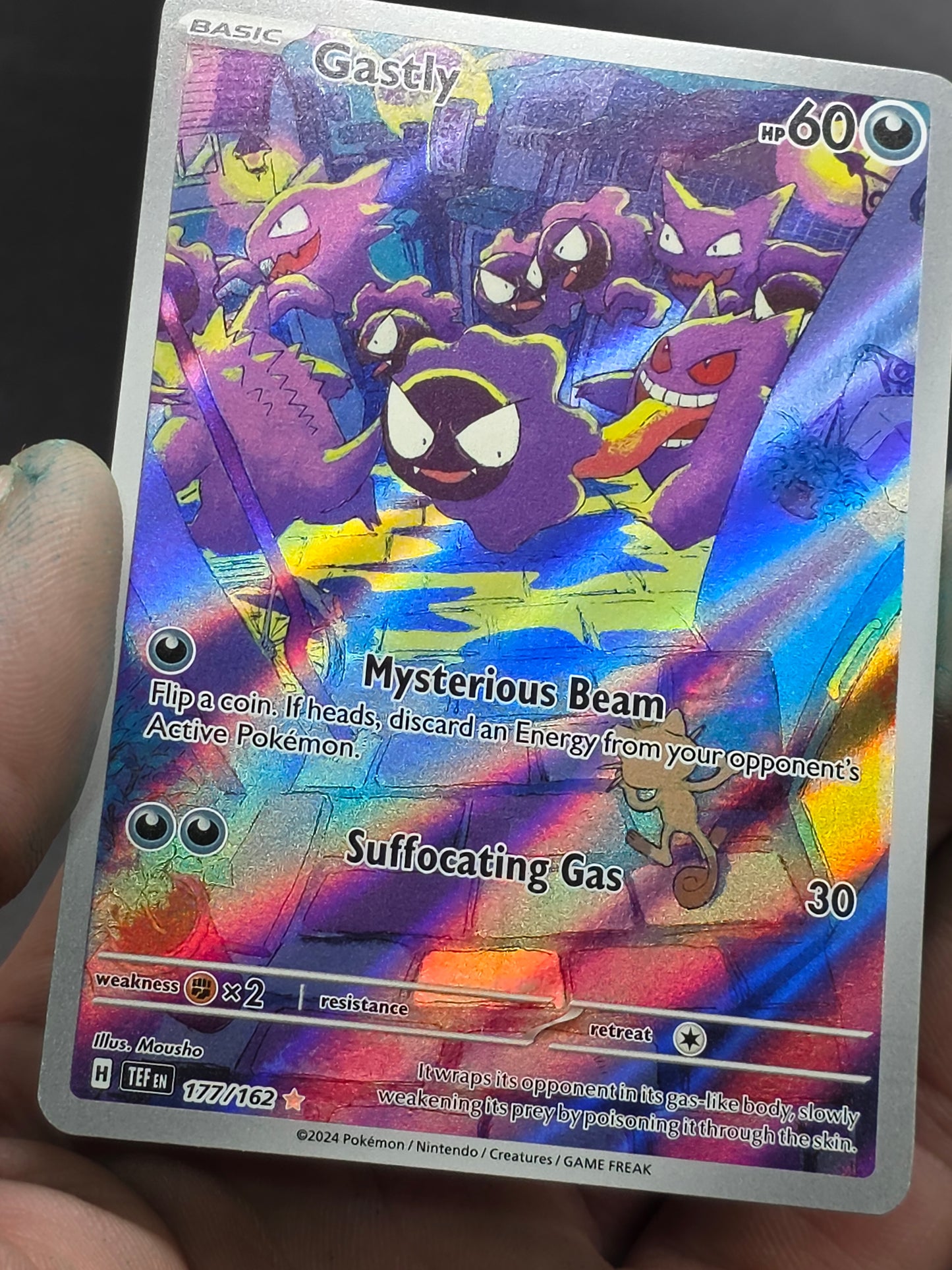 Pokémon TCG Gastly Illustration Rare 177/162 Mint Condition Sv05 Temporal Forces 177/162