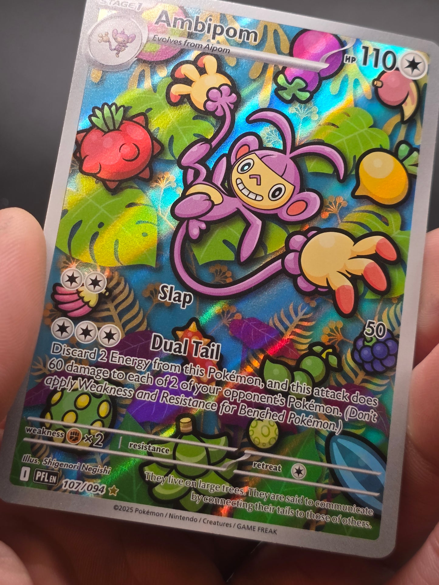 Ambipom 107/094 Illustration Rare - Phantasmal Flames - NM