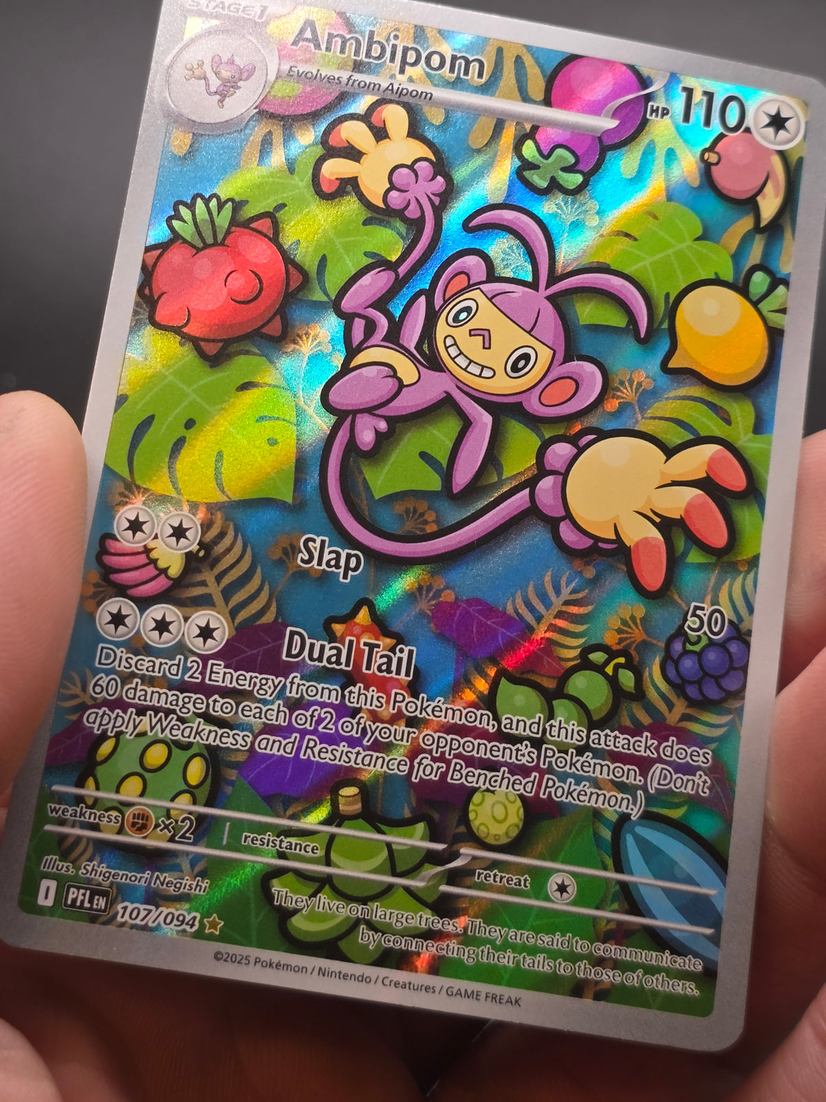 Ambipom 107/094 Illustration Rare - Phantasmal Flames - NM