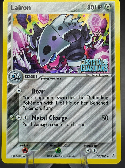 Lairon 36/100 Reverse Holo Stamped EX Crystal Guardians NM
