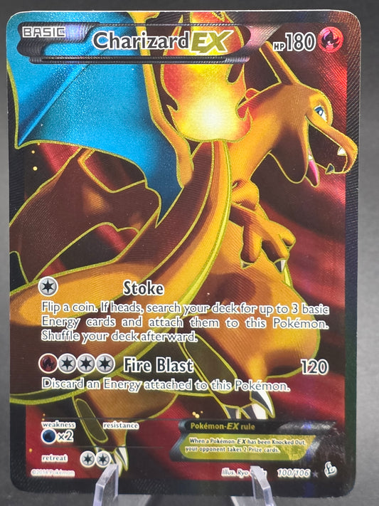 Charizard EX 100 Full Art 100/106 Flashfire Holo 2014Pokemon 100/106 LP+