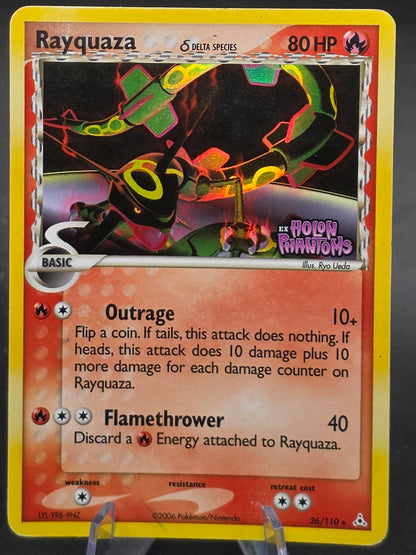 Rayquaza 26/110 Delta Species Stamped Holo Rare EX Holon Phantoms  LP