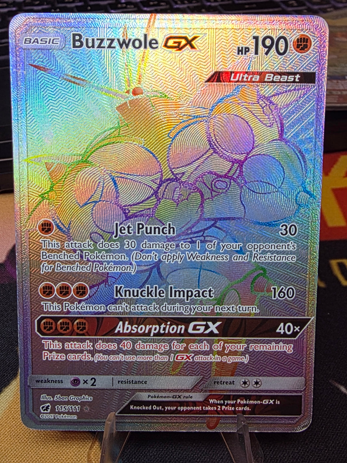 Buzzwole GX (Secret) Crimson Invasion Secret Rare 115/111