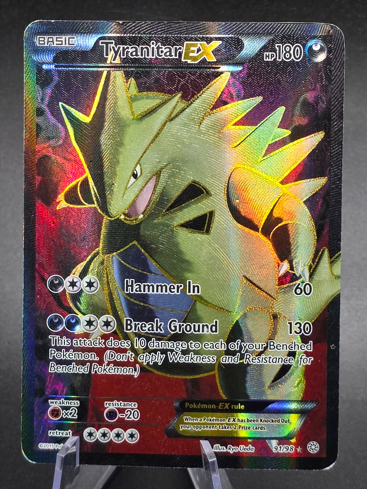 Tyranitar EX 91/98 Full Art Ultra Rare Card Pokemon TCG Ancient Origins - MP