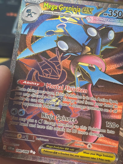 Mega Greninja ex - 100/086 - Chaos Rising - Illustration Rare - Near Mint