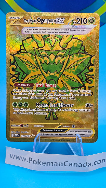 Teal Mask Ogerpon ex 177/131 Prismatic Evolutions Gold Secret Rare Pokemon TCG