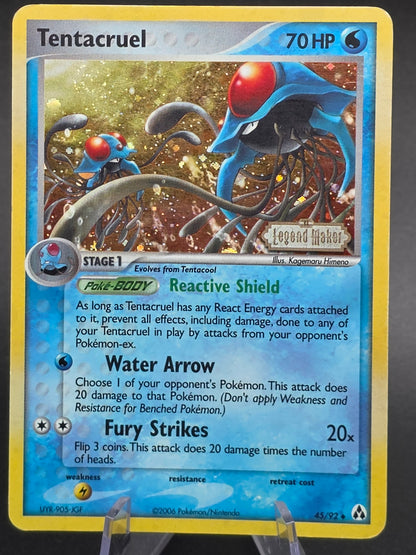 Tentacruel 45/92 Legend Maker Reverse Holo STAMPED Lp Pokemon
