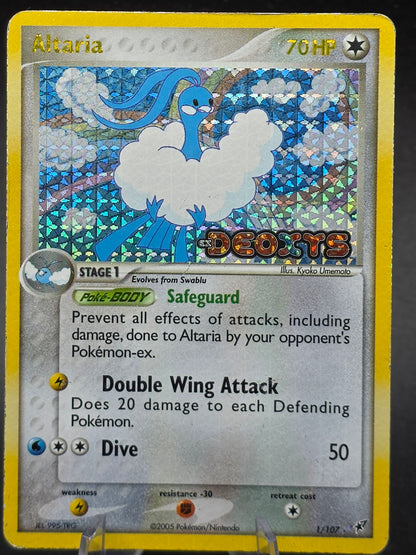 Altaria 1/107 EX Deoxys  stamped Reverse Holo Rare Pokémon Card