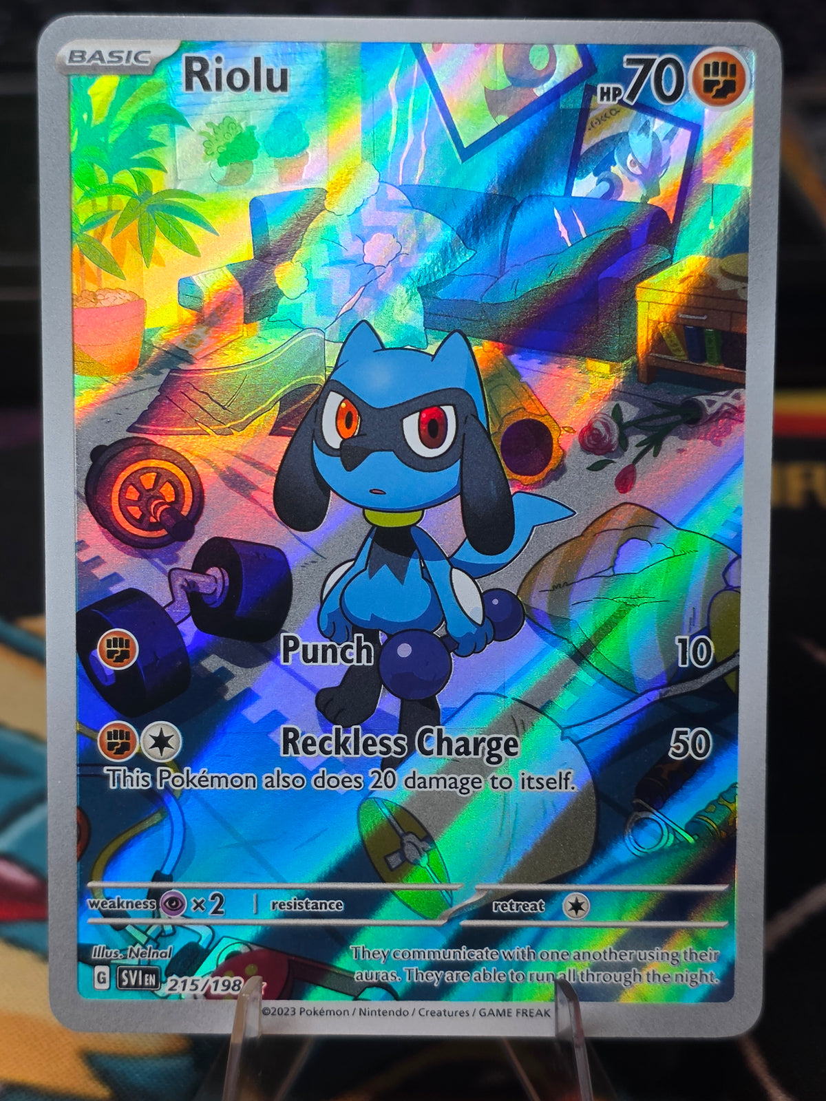 Riolu 215/198 SV01 Scarlet & Violet Base Set Holo Illustration Rare NM Near Mint