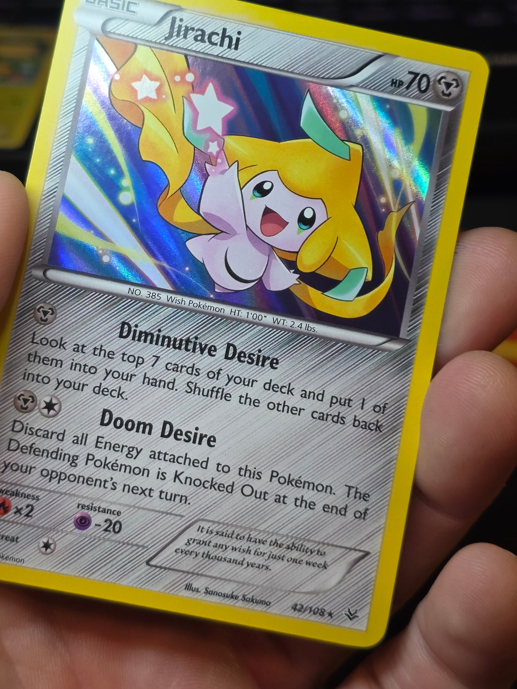 Jirachi 42/108 Holo Rare Roaring Skies Pokemon