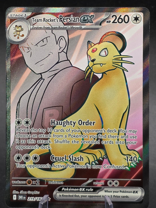 Team Rocket's Persian ex - 219/182 - Destined Rivals - Pokemon TCG - NM - Holo