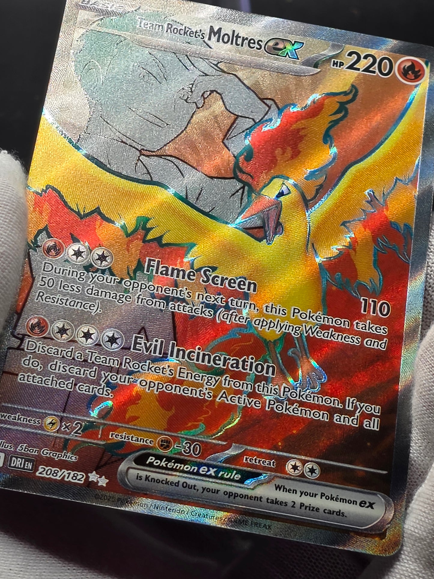 Team Rocket's Moltres ex 208/182 Destined Rivals Ultra Rare
