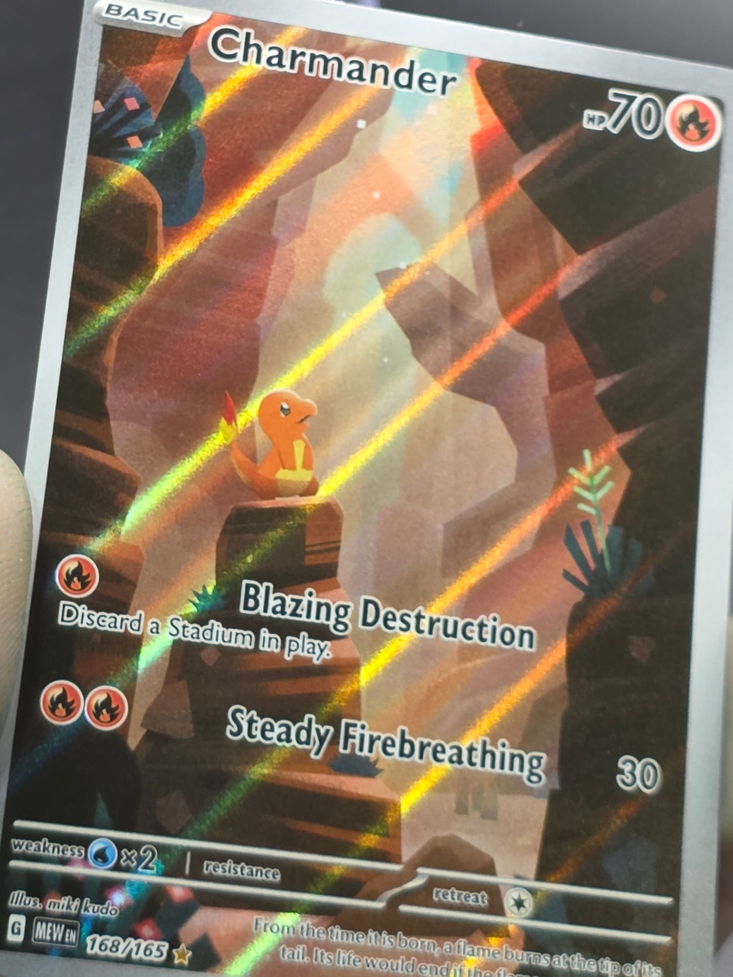 Charmander 168/165 Illustration Rare Pokemon Scarlet & Violet 151 English NM 168/165