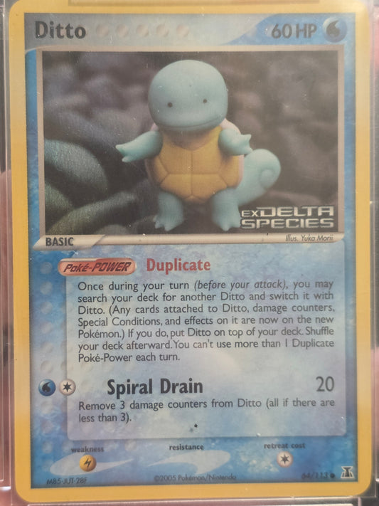 Ditto Squirtle Delta Stamped Reverse Holo Rare NM/LP