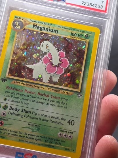 Meganium-Holo 1st Edition Pokemon Neo Genesis PSA 7
