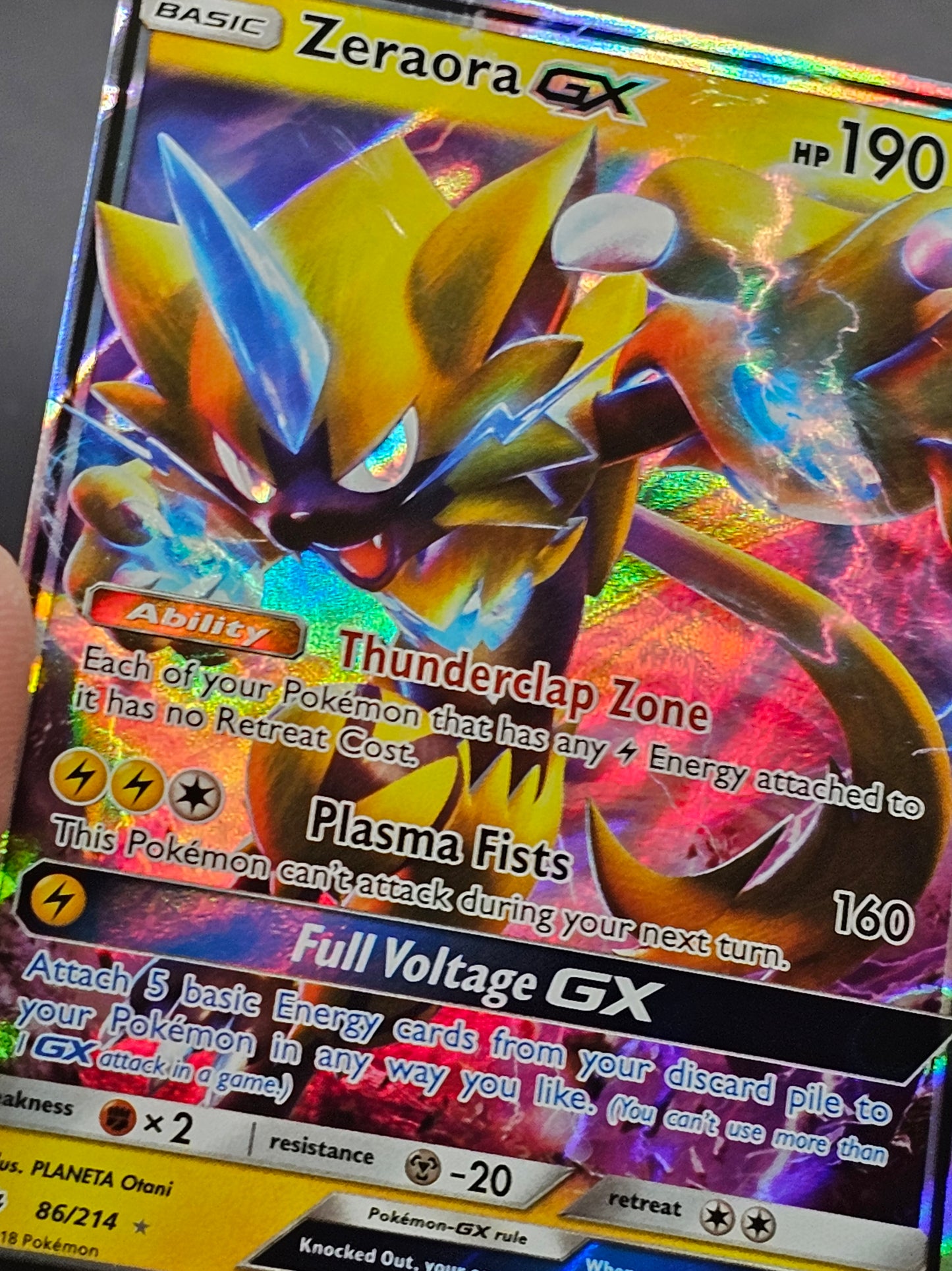 Zeraora GX 86/214 - Ultra Rare - Lost Thunder - *NM