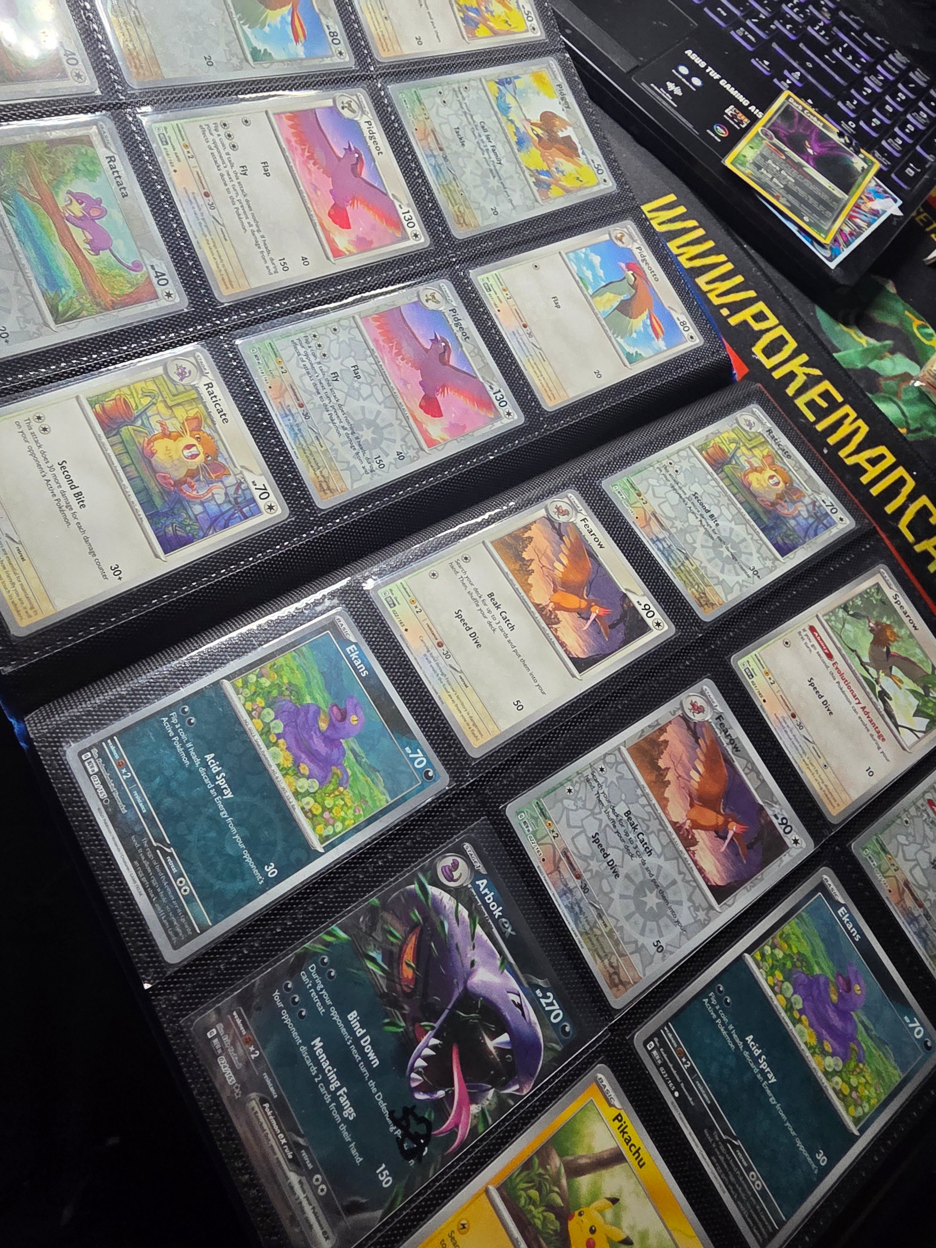 Pokemon 151 Complete Master Base Set 165/165 Holos + EXs + Reverse Holo + Binder