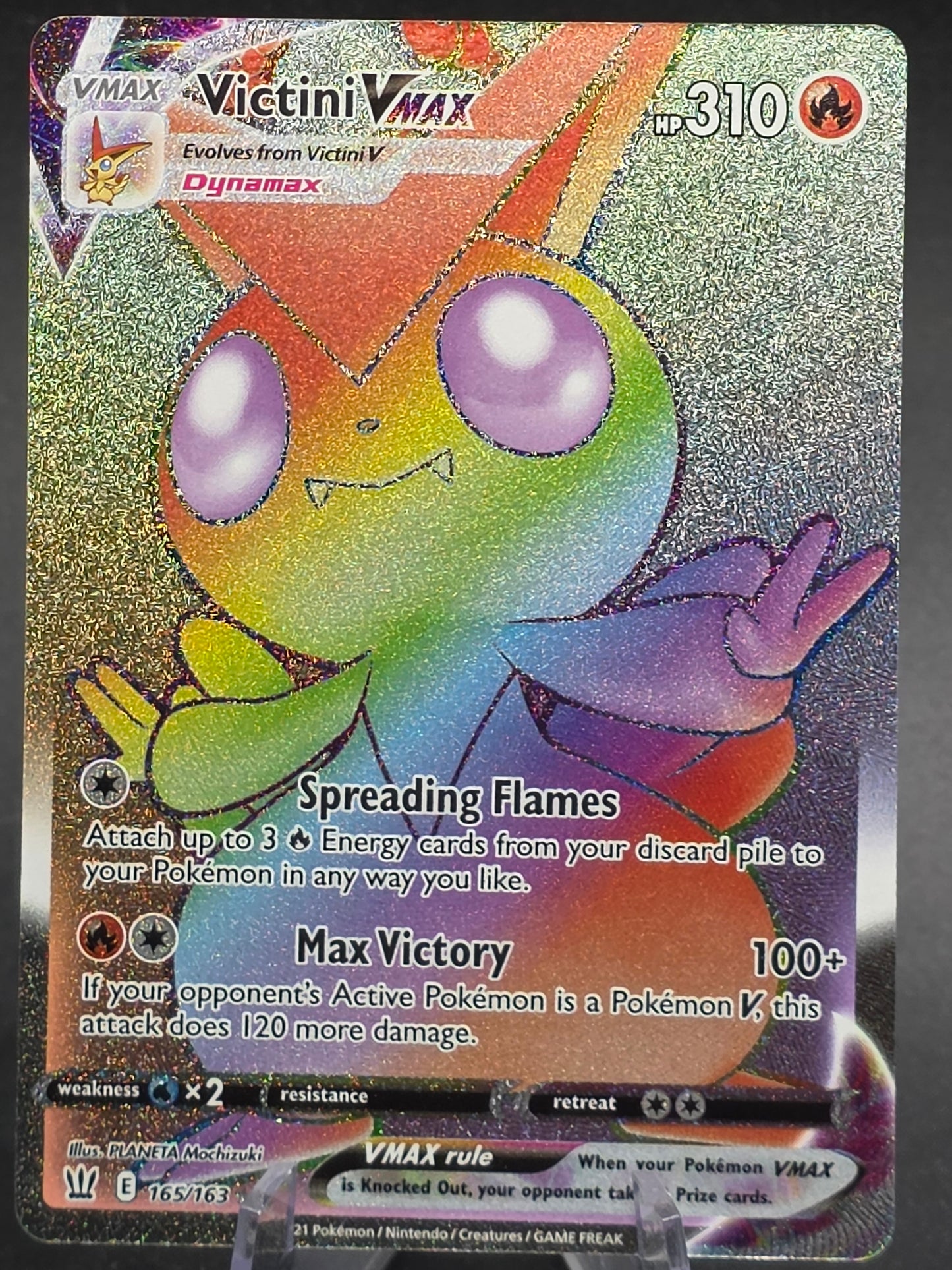 Victini Vmax Battle Styles Rainbow Secret Ultra Rare 165/163