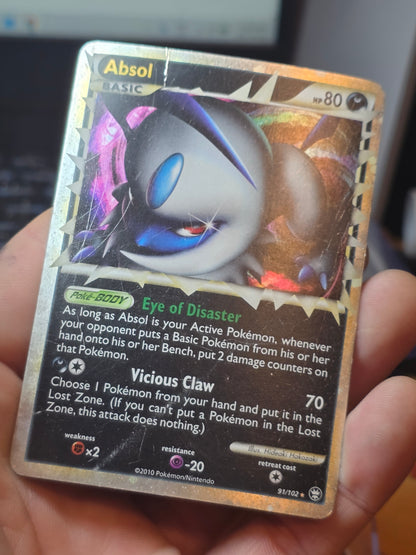 Absol Prime 91/102 Triumphant Holo Ultra Rare English Dmg
