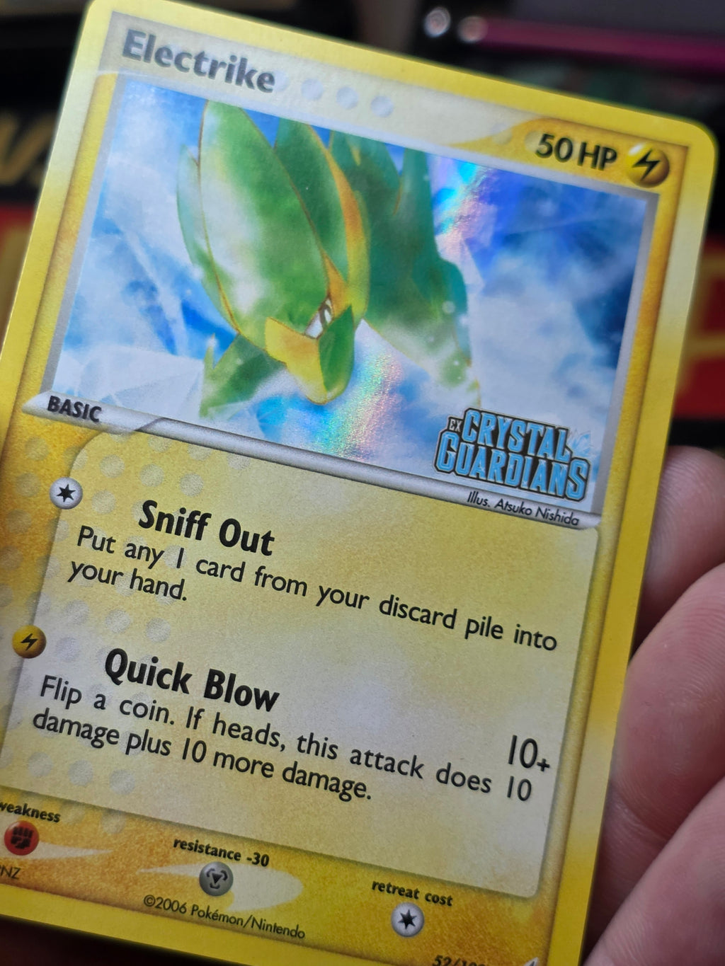Electrike 52/100 EX Crystal Guardians Stamped Reverse Holo